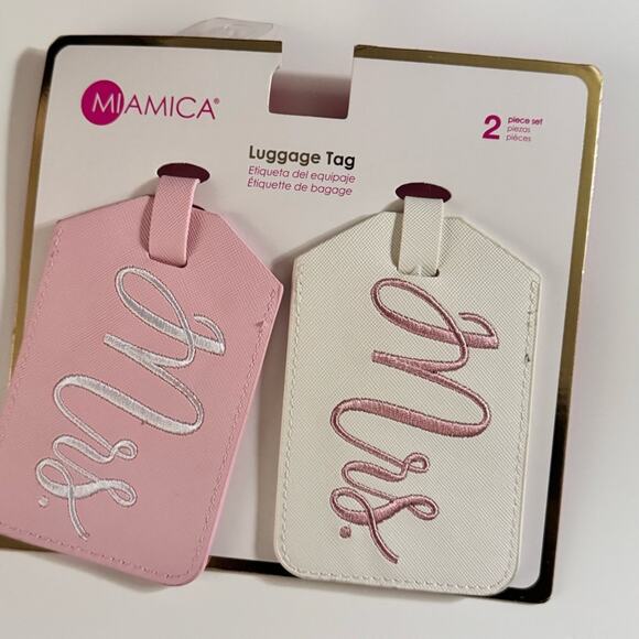 MI AMICA Newly Wed Flight Luggage Tags for Couple  NWT - Picture 4 of 11